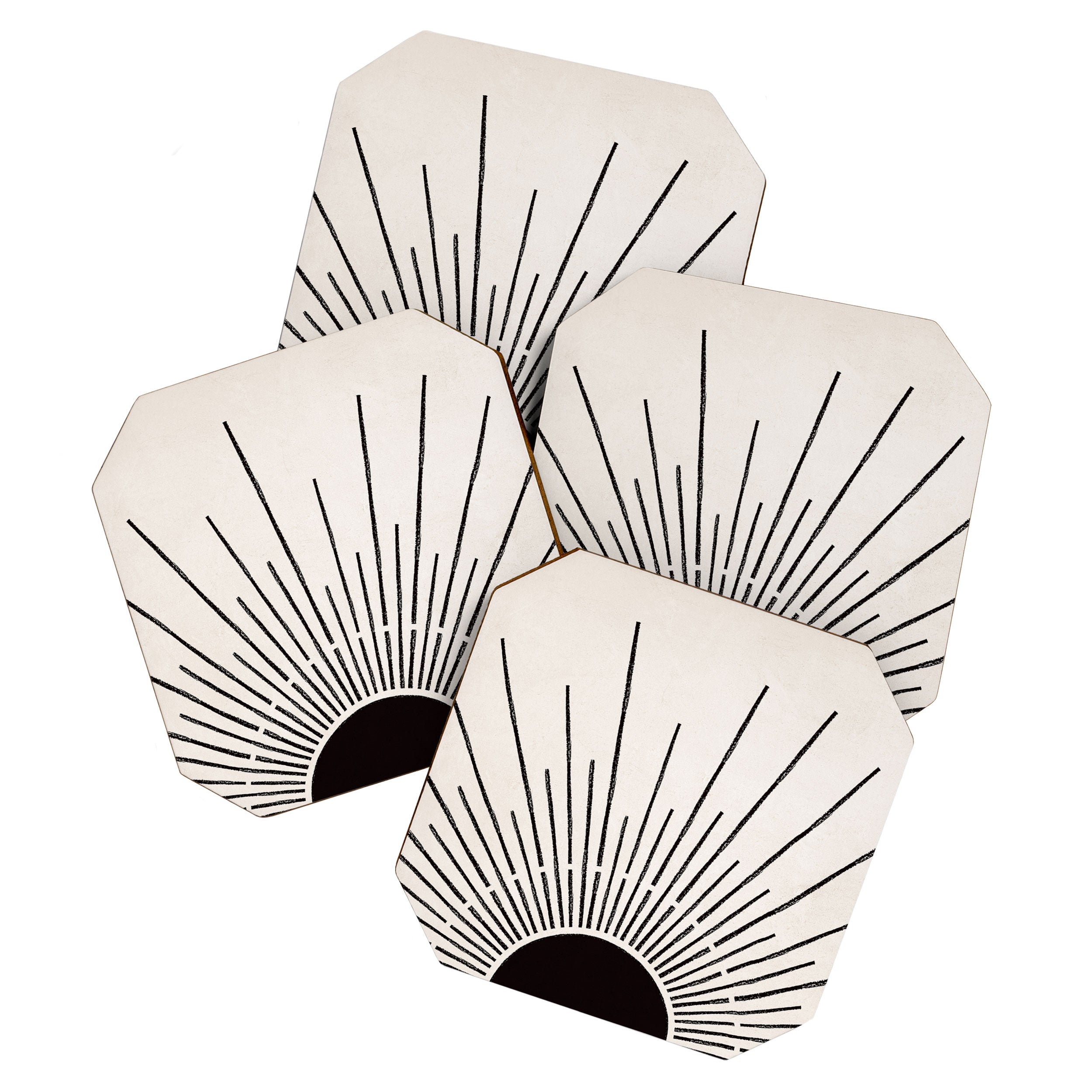 Boho Sun no. 5 Black Coaster Gallery Image 1