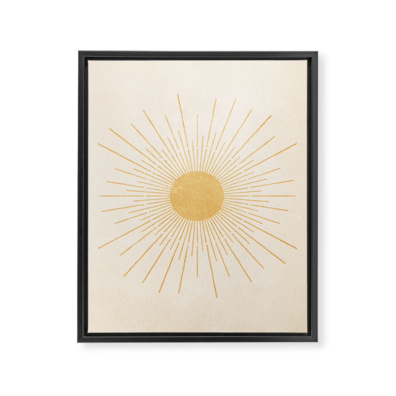 Sun #3 Yellow Framed Canvas Print Gallery Image 1