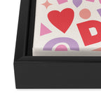 Abstract Happy Valentines Day Framed Canvas Print Gallery Image 3
