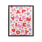 Abstract Happy Valentines Day Framed Canvas Print Gallery Image 6