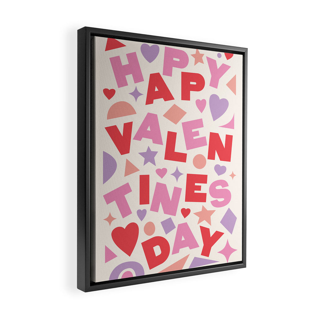 Abstract Happy Valentines Day Framed Canvas Print Gallery Image 2