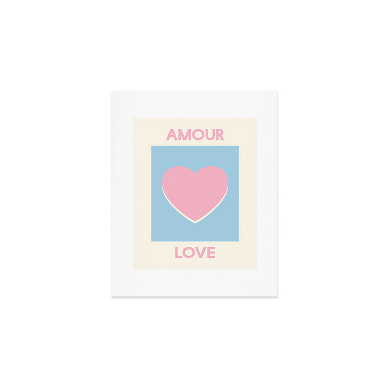 Amour Love Blue Pink Heart Art Print Gallery Image 1