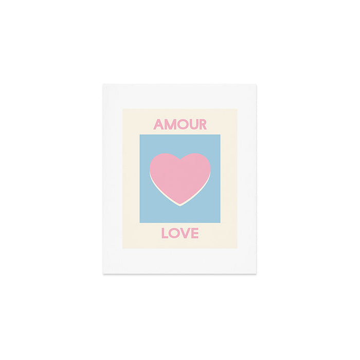 Amour Love Blue Pink Heart Art Print Gallery Image 1