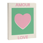 Amour Love Green Pink Heart Canvas Print Gallery Image 6
