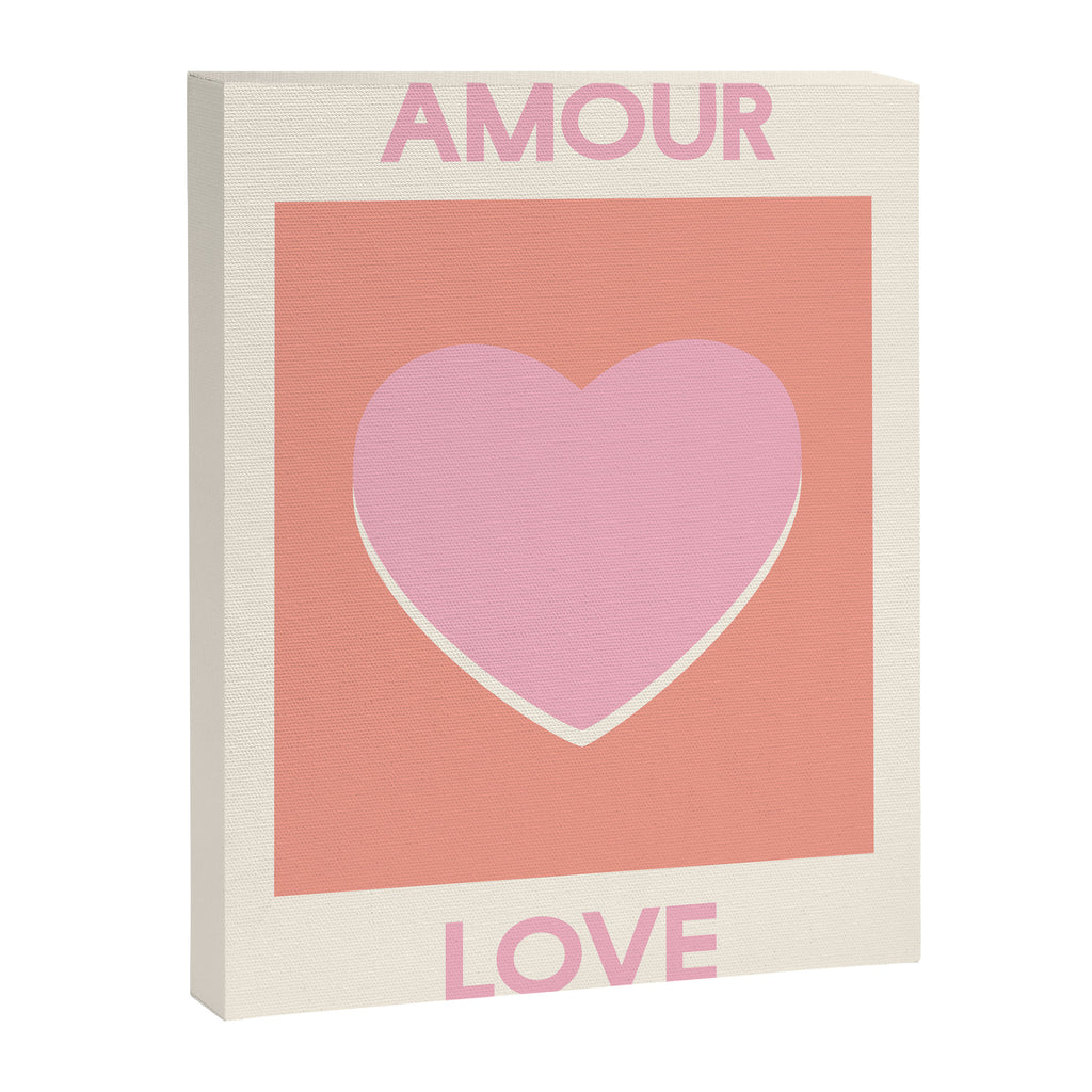Amour Love Orange Pink Heart Canvas Print Gallery Image 6