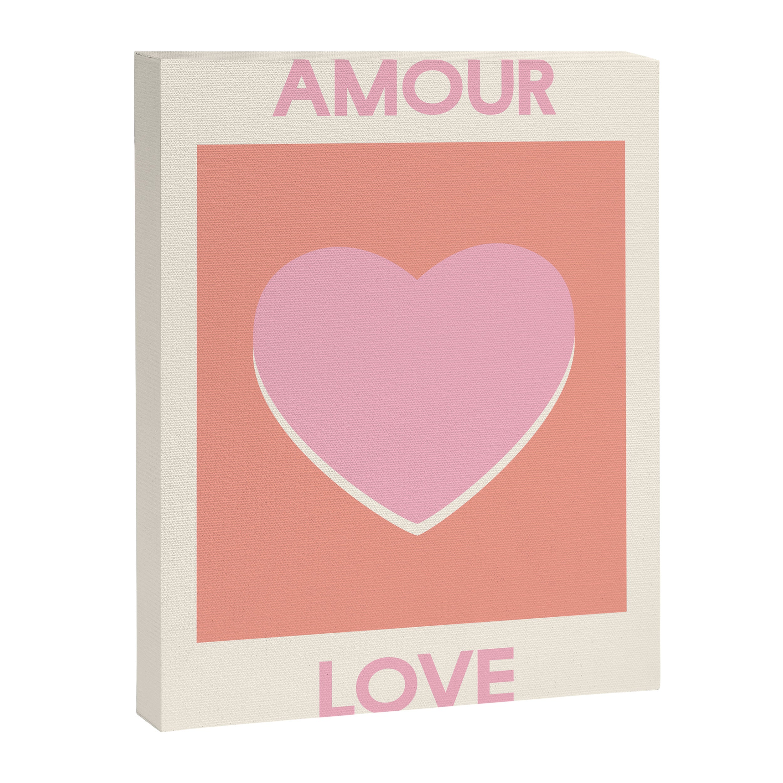 Amour Love Orange Pink Heart Canvas Print Gallery Image 6