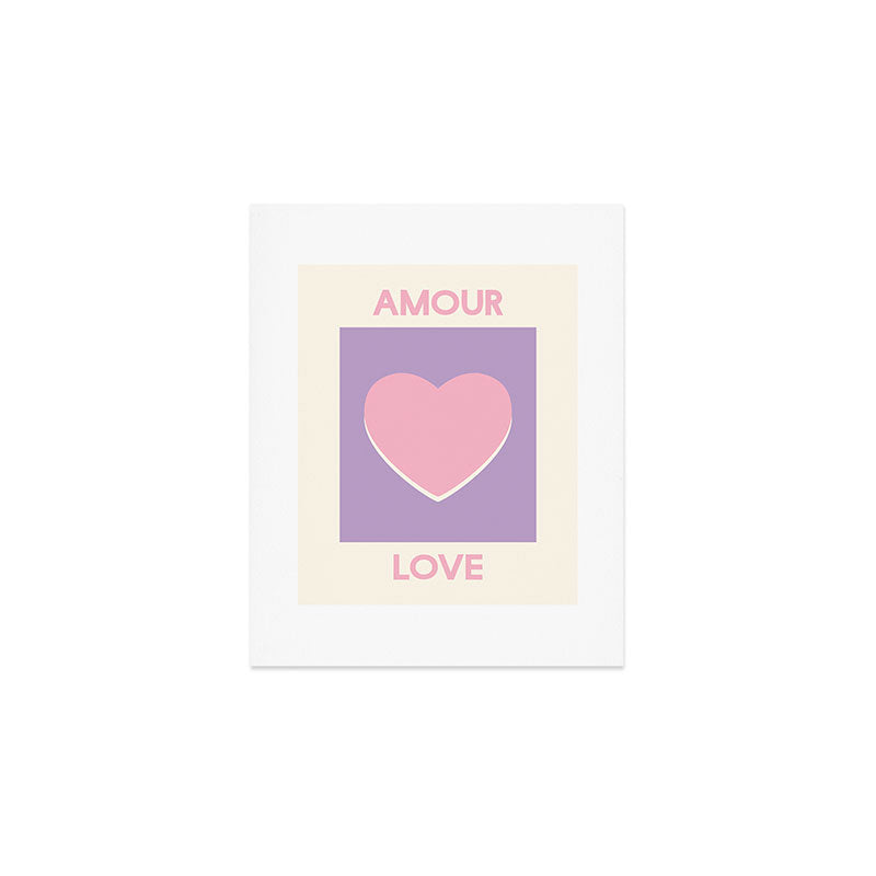 Amour Love Purple Pink Heart Art Print Gallery Image 1
