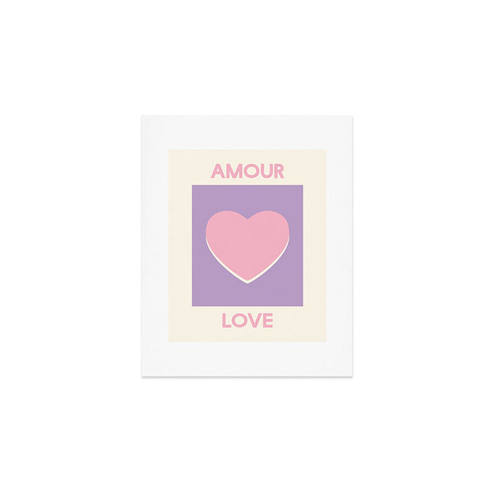 Amour Love Purple Pink Heart Art Print Gallery Image 1