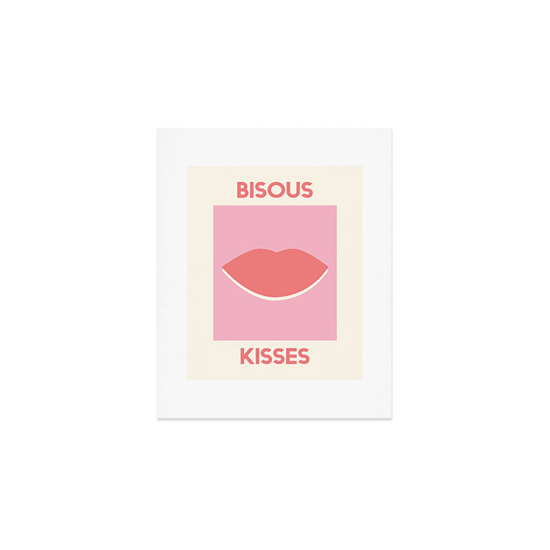 Bisous Kiss Red Lips Art Print Gallery Image 1
