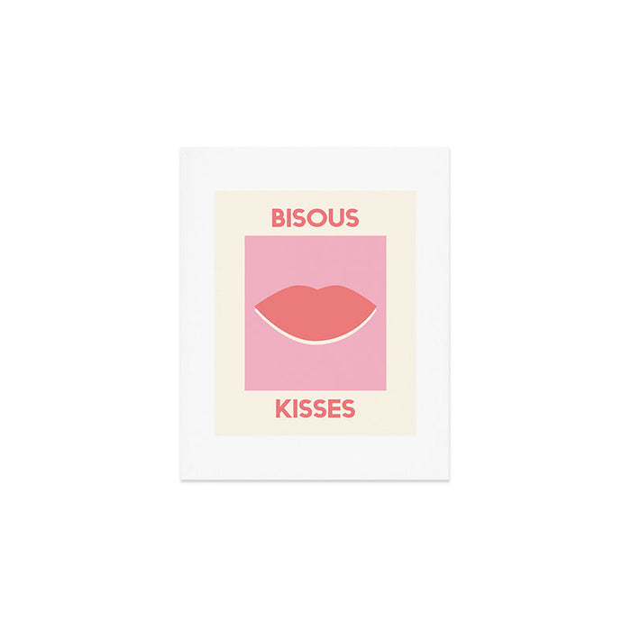 Bisous Kiss Red Lips Art Print Gallery Image 1