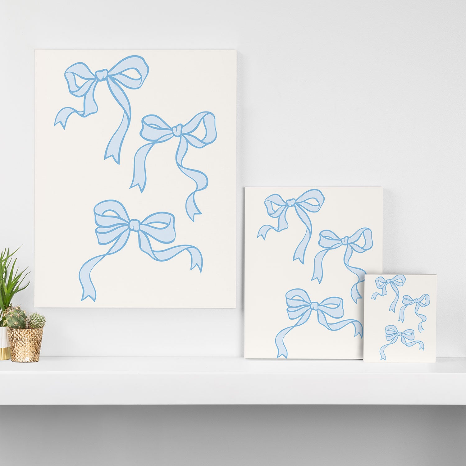 Blue Bows Canvas Print Gallery Image 3