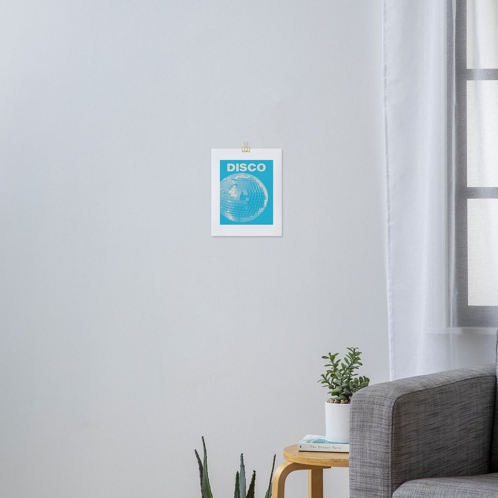 Blue Disco Ball Art Print Gallery Image 3