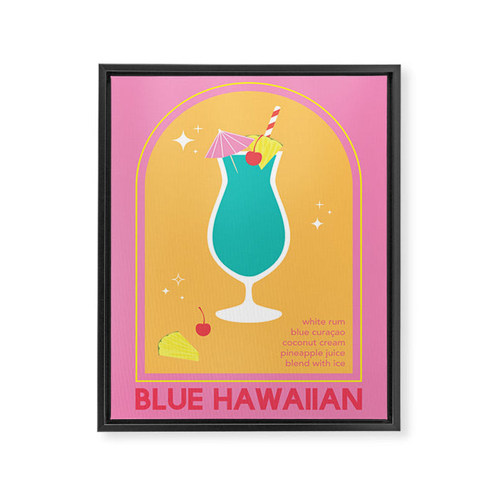 Blue Hawaiian Cocktail Framed Canvas Print Gallery Image 1