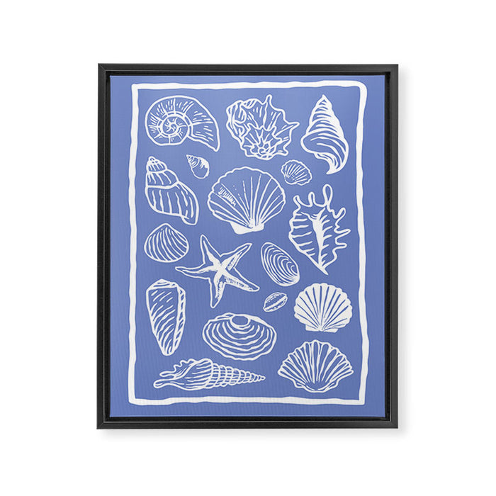 Blue Seashells Framed Canvas Print Gallery Image 1