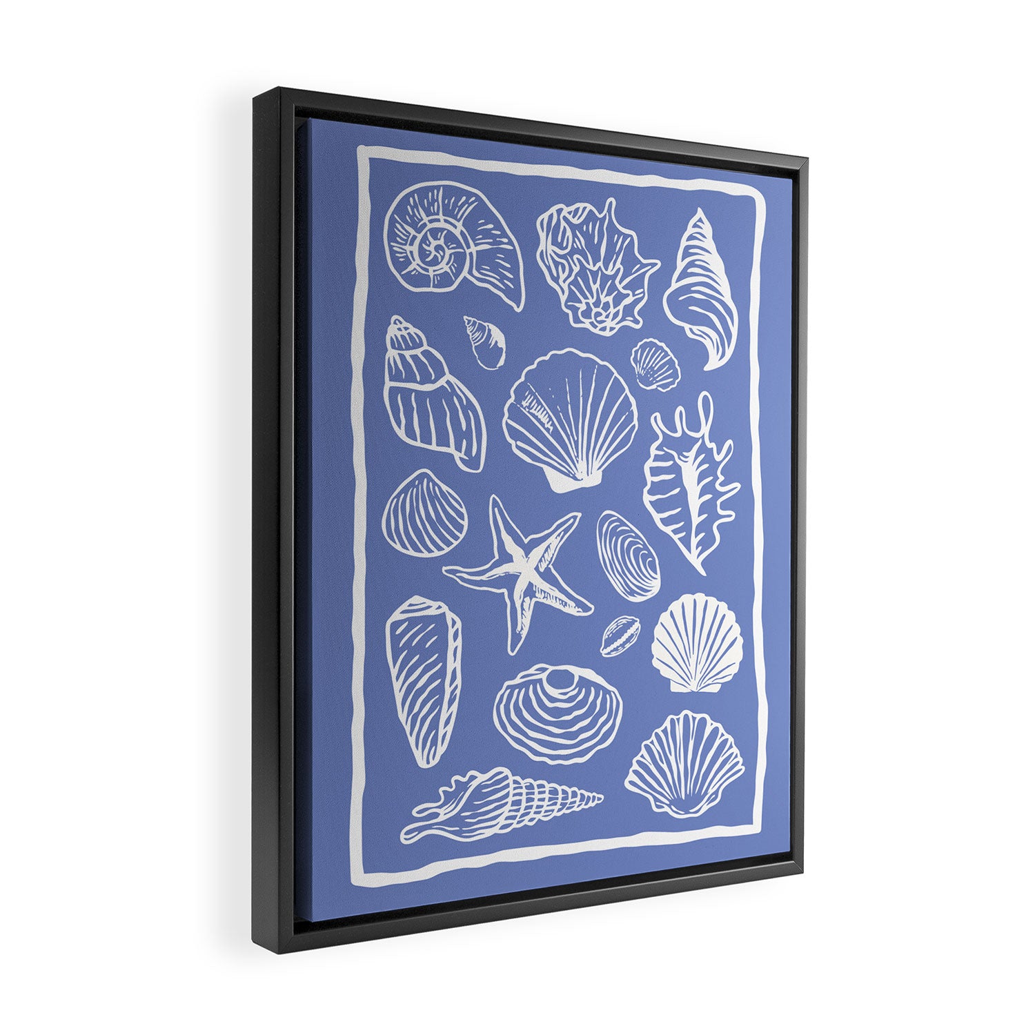 Blue Seashells Framed Canvas Print Gallery Image 2