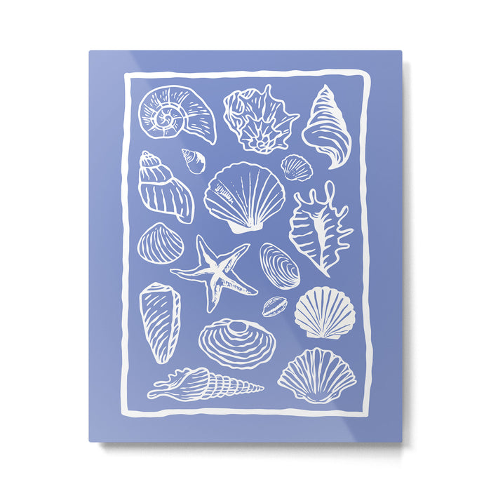 Blue Seashells Metal Print Gallery Image 1