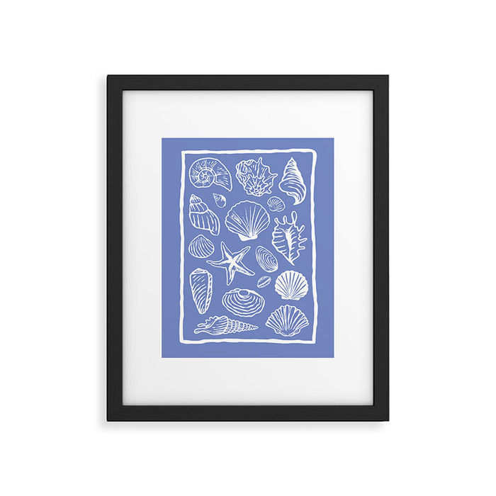Blue Seashells Framed Art Print Gallery Image 1