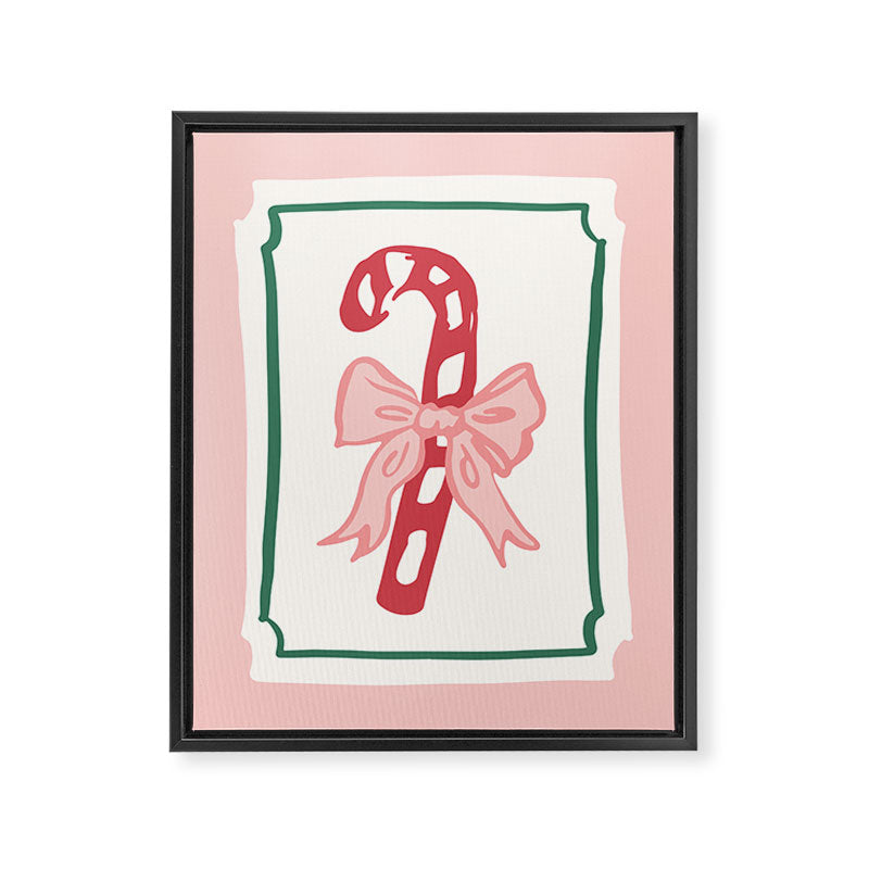 Candy Cane Bow Framed Canvas Print Gallery Image 6