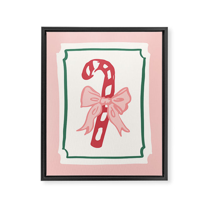 Candy Cane Bow Framed Canvas Print Gallery Image 1