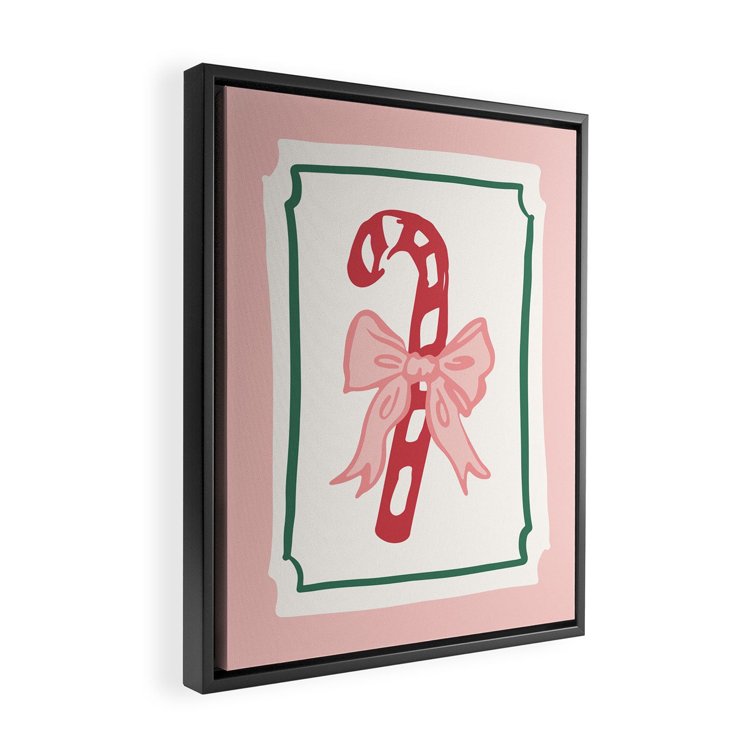 Candy Cane Bow Framed Canvas Print Gallery Image 2