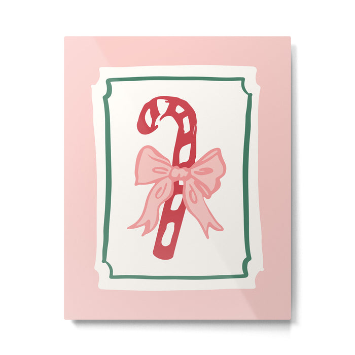 Candy Cane Bow Metal Print Gallery Image 1