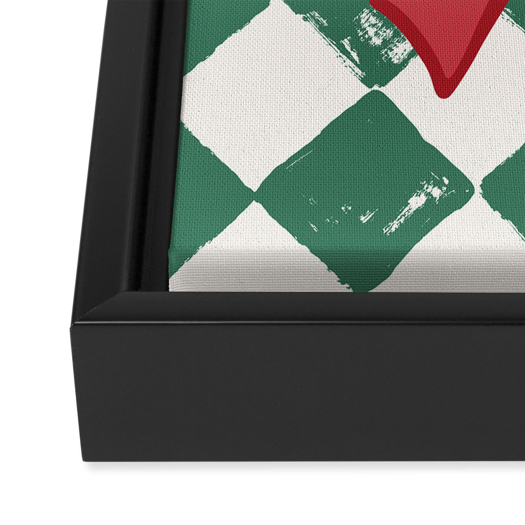 Checkered Christmas Bow Framed Canvas Print Gallery Image 3