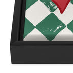 Checkered Christmas Bow Framed Canvas Print Gallery Image 3