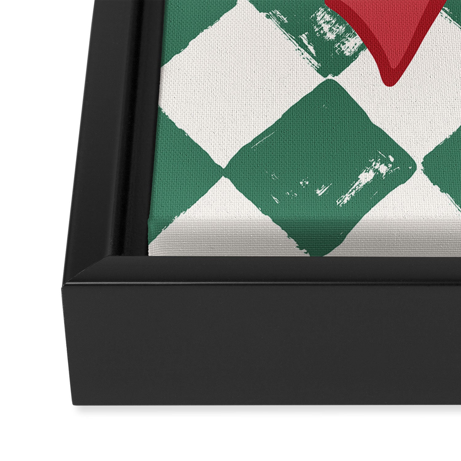Checkered Christmas Bow Framed Canvas Print Gallery Image 3