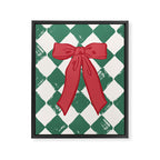 Checkered Christmas Bow Framed Canvas Print Gallery Image 6