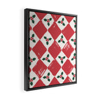 Checkered Christmas Holly Framed Canvas Print Gallery Image 2