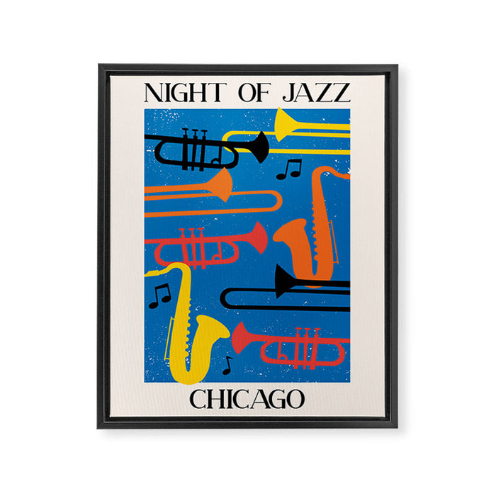 Chicago Jazz Night Framed Canvas Print Gallery Image 1