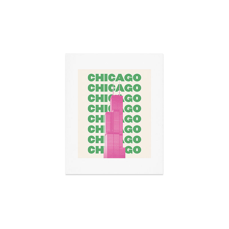 Chicago Willis Tower Green Art Print Gallery Image 1