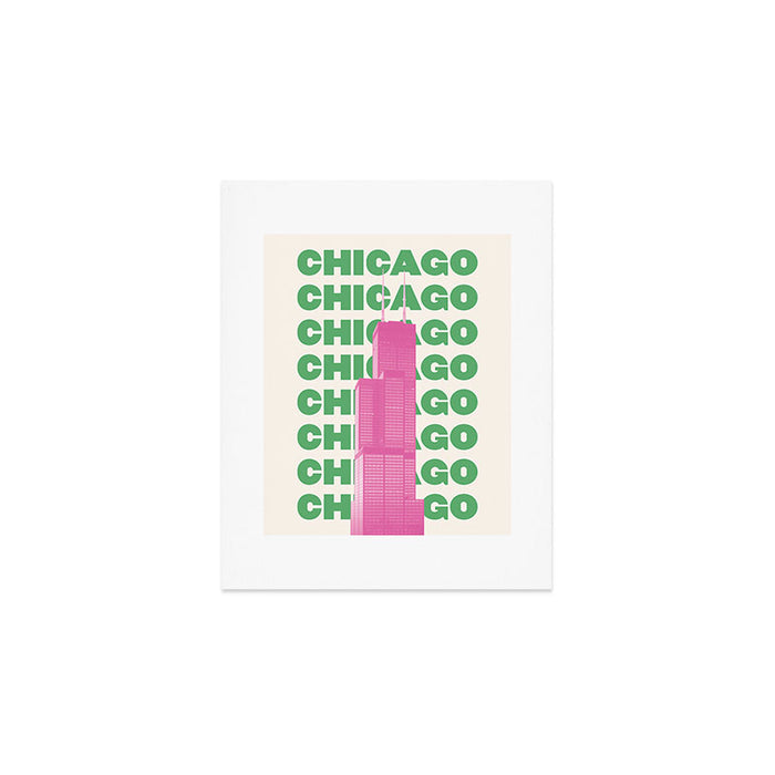 Chicago Willis Tower Green Art Print Gallery Image 1