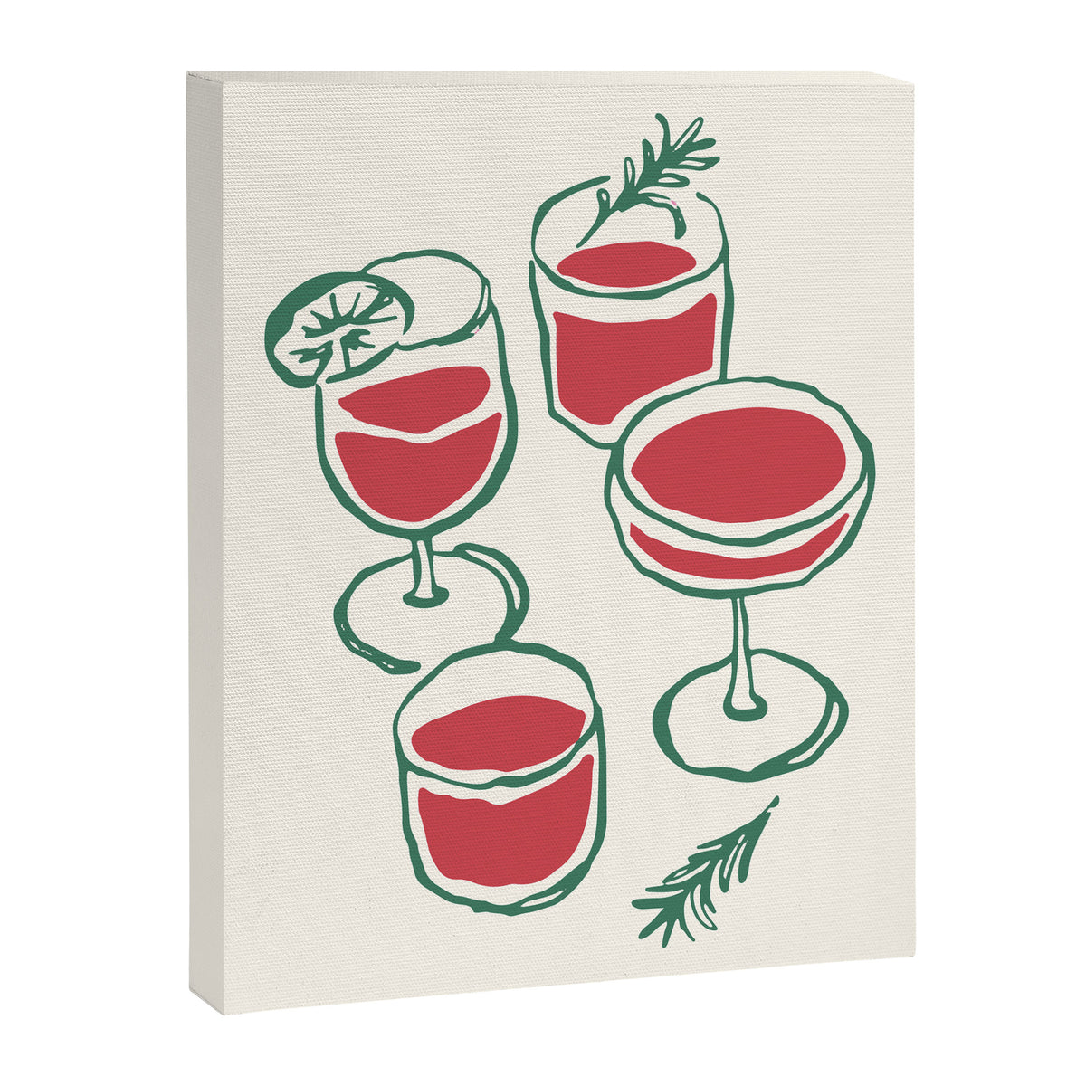 Christmas Cocktails Sketch Canvas Print Gallery Image 6