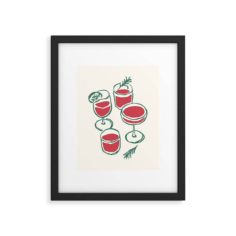 Christmas Cocktails Sketch Framed Art Print Gallery Image 5