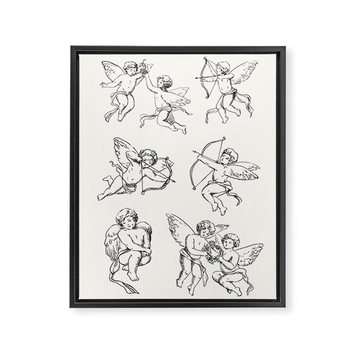 Cupids Sketch Framed Canvas Print Gallery Image 1