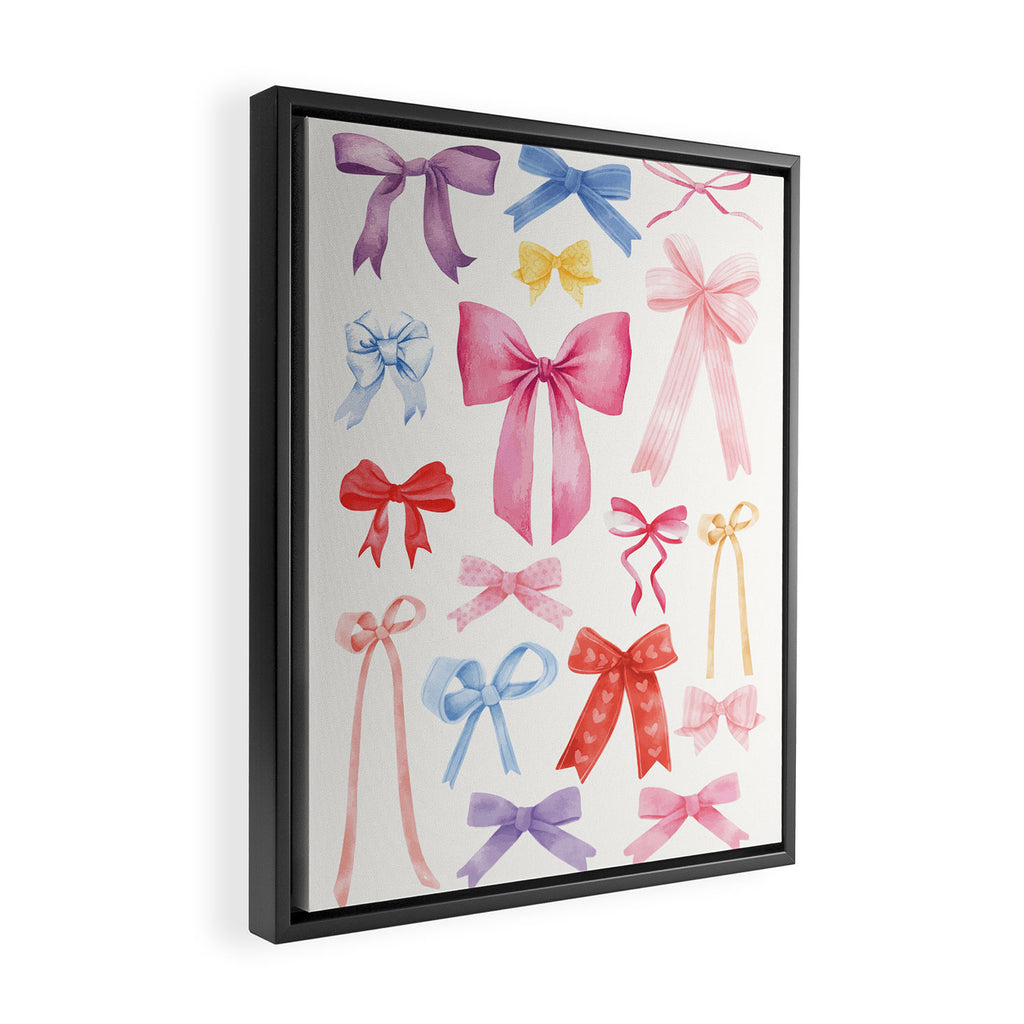 Cute Bows & Ribbons Framed Canvas Print Gallery Image 2