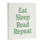 Eat Sleep Read Repeat Green Canvas Print Gallery Image 6