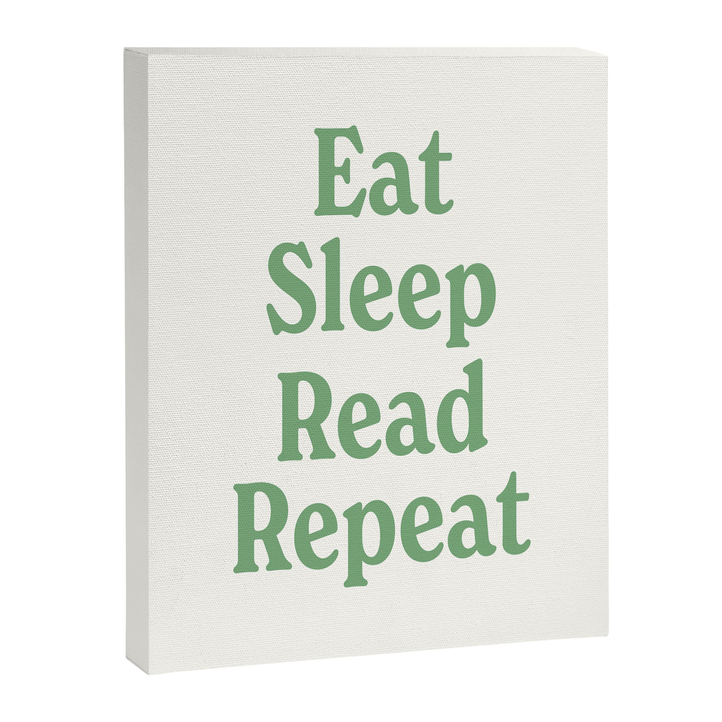 Eat Sleep Read Repeat Green Canvas Print Gallery Image 6