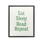 Eat Sleep Read Repeat Green Framed Canvas Print Gallery Image 6