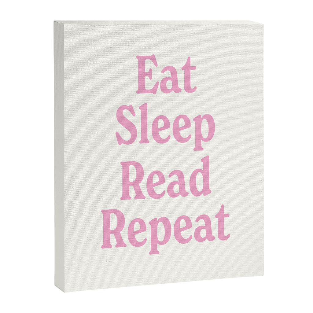 Eat Sleep Read Repeat Pink Canvas Print Gallery Image 6