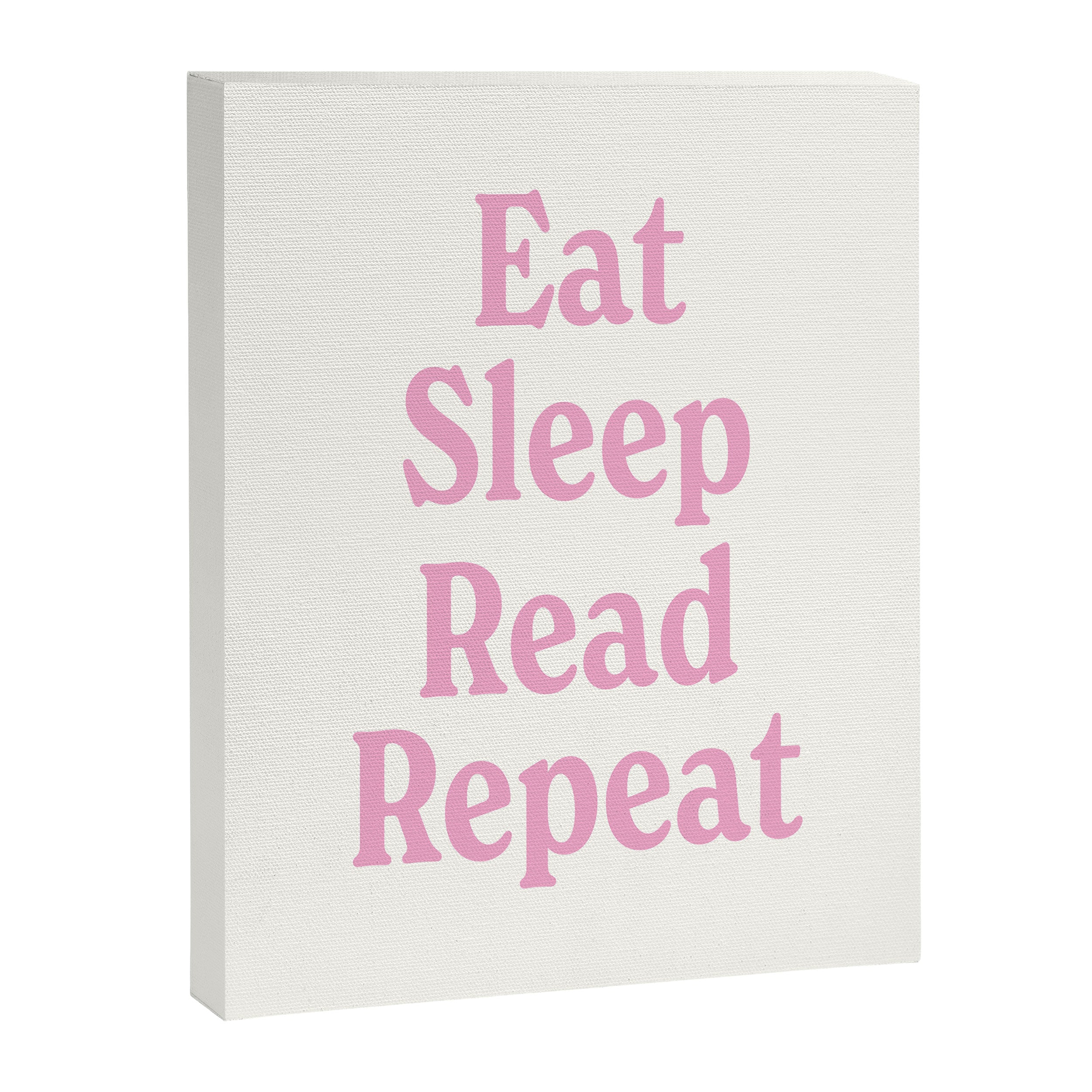 Eat Sleep Read Repeat Pink Canvas Print Gallery Image 6