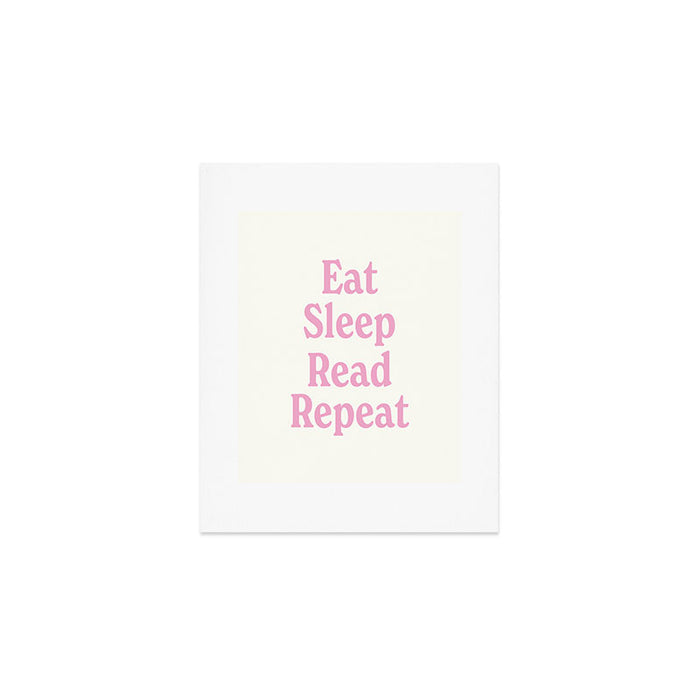 Eat Sleep Read Repeat Pink Art Print Gallery Image 1