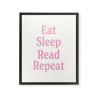 Eat Sleep Read Repeat Pink Framed Canvas Print Gallery Image 6