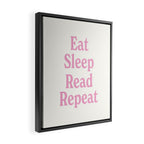 Eat Sleep Read Repeat Pink Framed Canvas Print Gallery Image 2