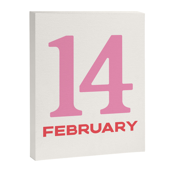 February 14 Pink Canvas Print Gallery Image 1