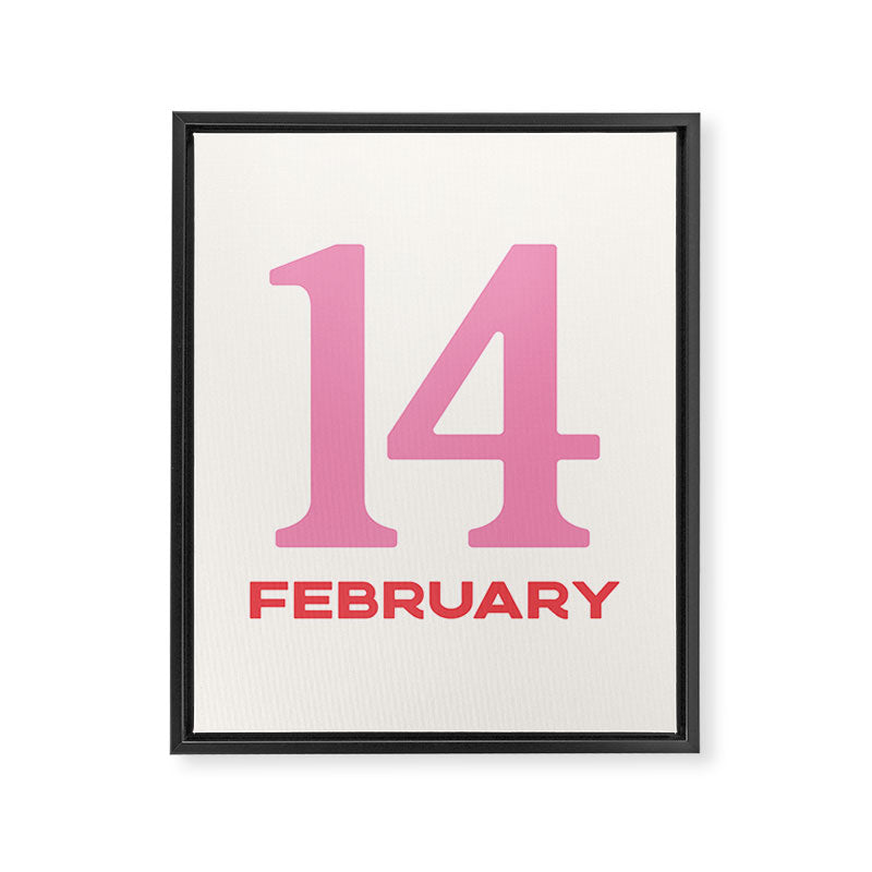 February 14 Pink Framed Canvas Print Gallery Image 6