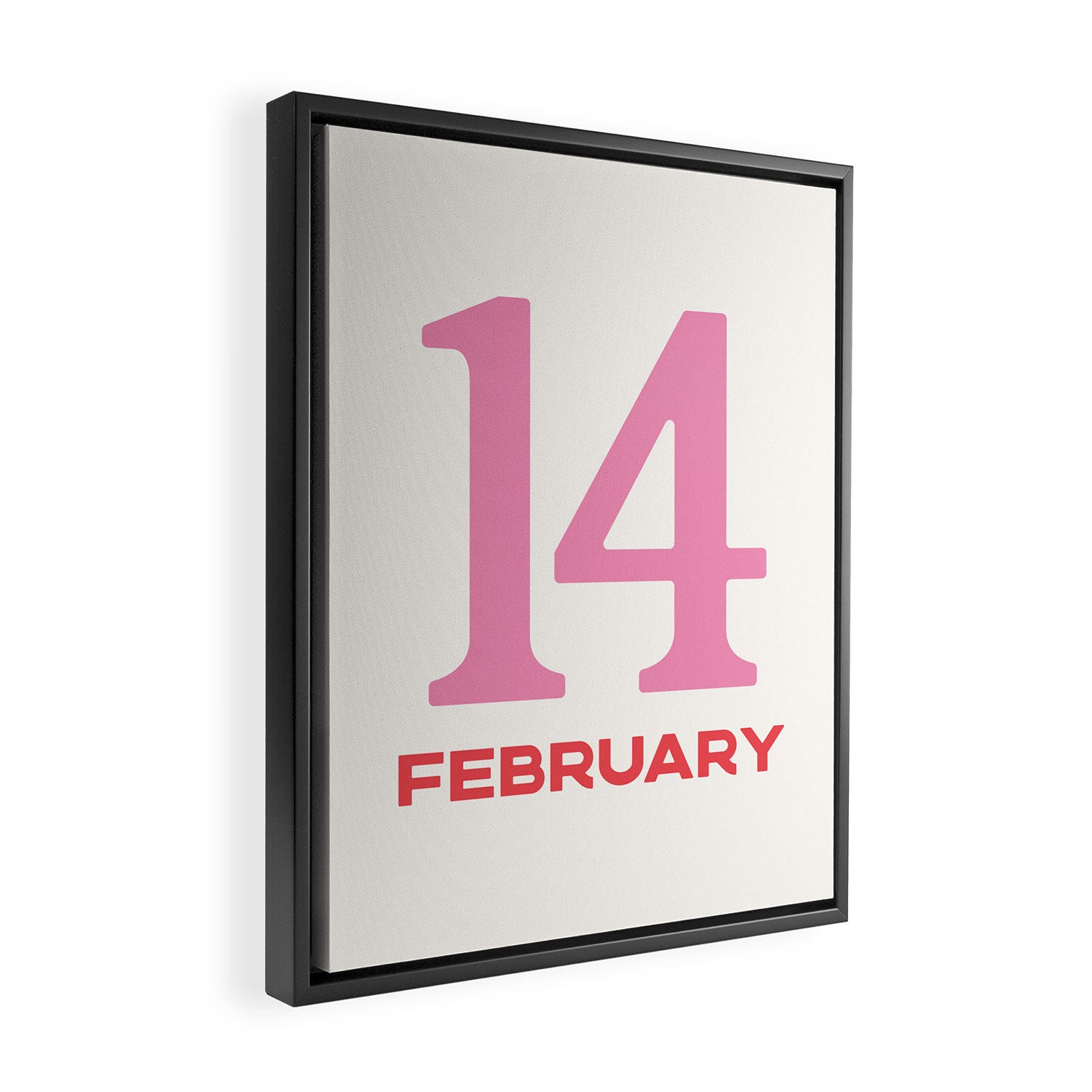 February 14 Pink Framed Canvas Print Gallery Image 2