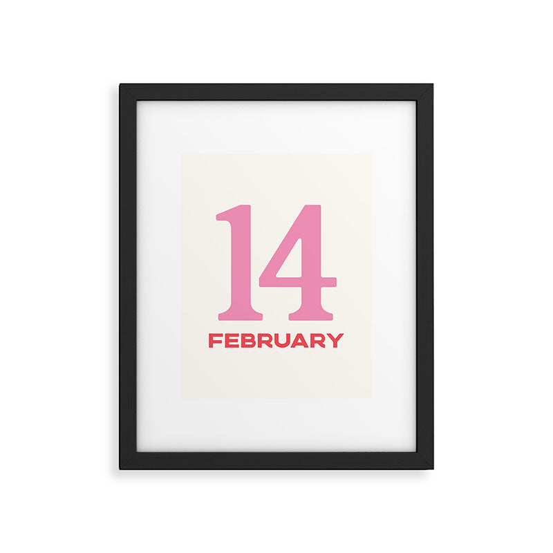February 14 Pink Framed Art Print Gallery Image 5