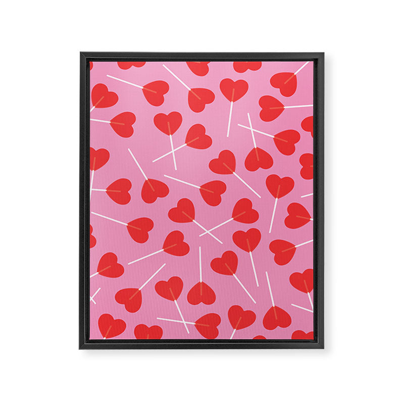 Heart Lollipops Framed Canvas Print Gallery Image 6